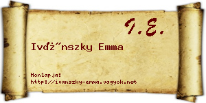 Ivánszky Emma névjegykártya